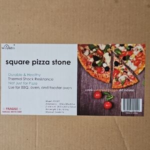 Square Pizza Stone - Durable Gray Serveware